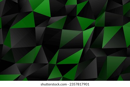 Tapa de mosaicos del triángulo del vector verde oscuro. Una elegante ilustración brillante con gradiente. Nueva textura para tu diseño.