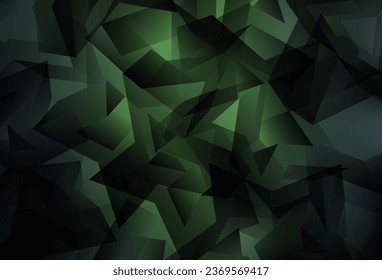 Textura de mosaico de triángulo del vector verde oscuro. Ilustración abstracta poligonal con gradiente. Plantilla para el fondo del teléfono móvil.