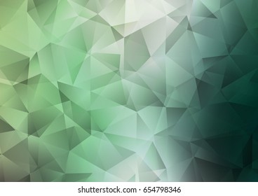 Dark Green vector triangle mosaic pattern. Brand-new colored illustration in blurry style with gradient. Brand-new design for your business.