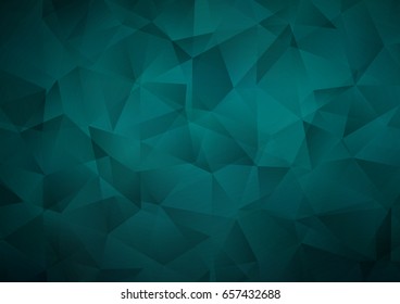 Dark Green vector triangle mosaic template. Creative illustration in halftone style with gradient. A completely new design for your business.
