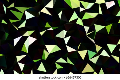Dark Green vector triangle mosaic pattern. An elegant bright illustration with gradient. Brand-new style for your business design.