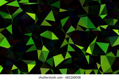 Dark Green vector triangle mosaic template. Shining illustration, which consist of triangles. The best triangular design for your business.