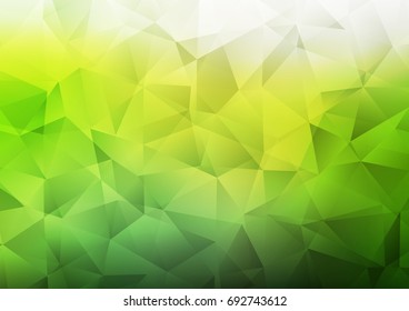 Dark Green vector triangle mosaic template. A vague abstract illustration with gradient. A completely new template for your business design.