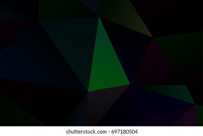 Dark Green vector triangle mosaic template. Glitter abstract illustration with an elegant design. Triangular pattern for your business design.