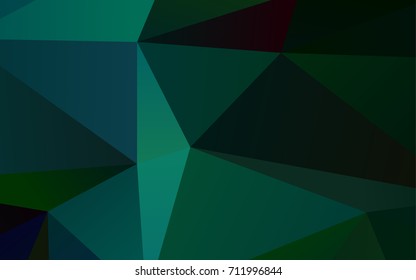 Dark Green vector triangle mosaic template. Creative geometric illustration in Origami style with gradient. The template can be used as a background for cell phones.
