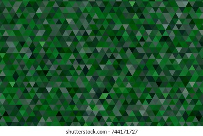Dark Green vector triangle mosaic background. Shining illustration, which consist of triangles. Triangular pattern for your business design.