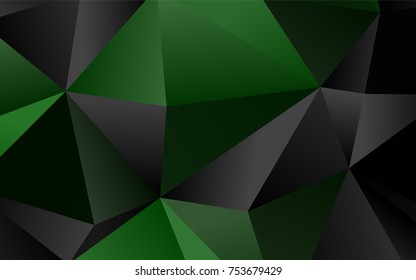 Dark Green vector triangle mosaic pattern. Colorful illustration in abstract style with gradient. The best triangular design for your business.