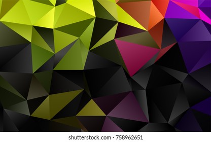 Dark Green vector triangle mosaic background. Shining colored illustration in a brand-new style. The best triangular design for your business.