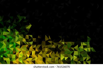 Dark Green vector triangle mosaic background. An elegant bright illustration with gradient. Brand-new style for your business design.