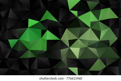 Dark Green vector triangle mosaic background. Brand-new colored illustration in blurry style with gradient. The textured pattern can be used for background.