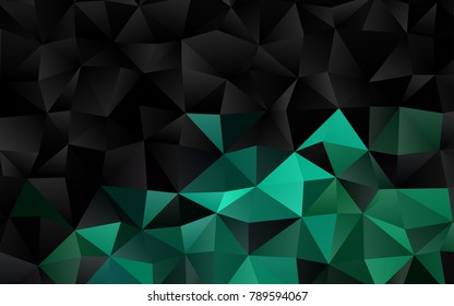 Dark Green vector triangle mosaic pattern. A completely new color illustration in a vague style. The completely new template can be used for your brand book.