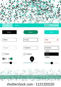 Dark Green vector ui kit with dots. Decorative ui kit design in abstract style with colorful dots. This template you can use for landing pages.