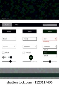 Dark Green vector ui kit with dots. Colorful Style guide with circles on abstract background. This sample is for your website.