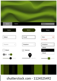Dark Green vector ui kit with bubble shapes. Glitter abstract illustration with blurred bubble shapes.. Modern template for your landing page.
