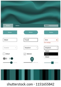 Dark Green vector ui kit with bubble shapes. Shining curly illustration in marble style with gradient. Modern template for your landing page.