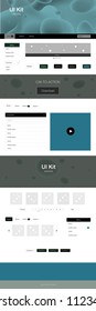 Dark Green vector ui ux kit with lines, ovals. Elegant bright illustration with gradient  in memphis style. This sample is for your website.