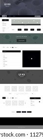 Dark Green vector ui ux kit with lines, ovals. Colorful abstract illustration with gradient lines. Modern template for your landing page.