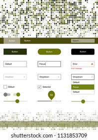 Dark Green vector ui ux kit with circles. Decorative ui kit design in abstract style with colorful dots. Modern template for your landing page.