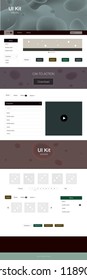 Dark Green vector ui ux kit with lines, ovals. Shining curly illustration in marble style with gradient. This sample is for your website.