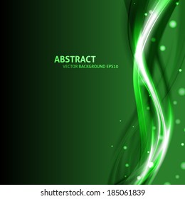 Dark green vector waves abstract background with copyspace for your text