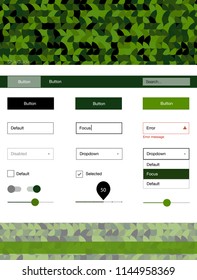 Dark Green vector web ui kit with spheres. Decorative ui kit design in abstract style with colorful dots. This sample is for your website.