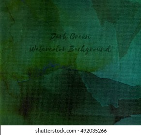 Dark Green Watercolor Background