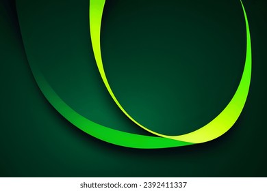 Fondo de Ola Verde Oscura, Fondo geométrico abstracto con formas líquidas. Ilustración vectorial.