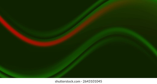 Dark Green Wavy Abstract Background