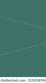 A Dark Green Wavy Line Decorated Background Template
