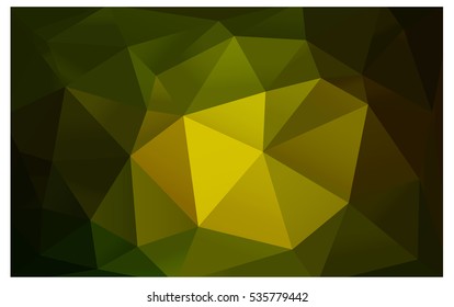 Dark Green Yellow abstract textured polygonal background. Vector blurry triangle design. Pattern can be used for background.