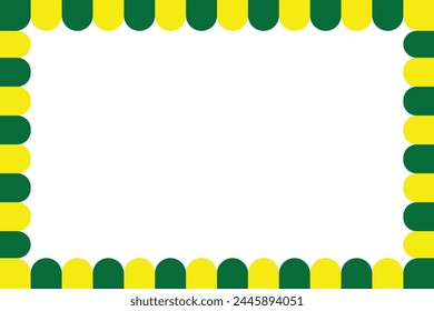 Dark green and yellow banners frame on 6x4 inches postcard template for St Patrick's Day