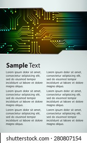 dark green yellow blue circuit Light Abstract Technology background for computer graphic website internet and business. vector illustration. text box. Brochure. white card. banner flyer. 