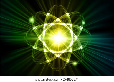 dark green yellow blue color Light Abstract Technology background for computer graphic website internet.circuit. vector illustration.Nuclear,proton,neutron,nucleus. atom. molecular.Spark ray beam aura