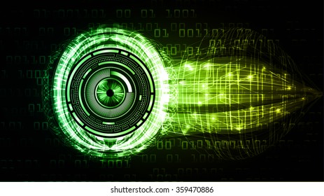 Dark green yellow Light Abstract Technology background for computer graphic website internet and business. circuit. vector illustration. infographics. motion move blur.neon. pixel. eye scan virus
