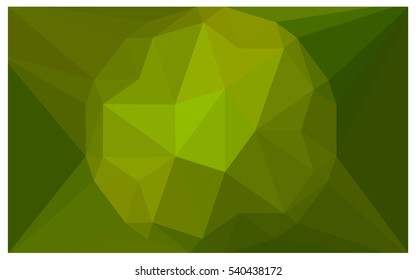 Dark Green Yellow Low poly crystal background. Polygon design pattern. Low poly vector illustration, low polygon background.