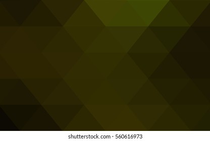 Dark Green Yellow Low poly crystal background. Polygon design pattern. Low poly vector illustration, low polygon background.