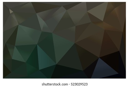 Dark Green Yellow Pattern. Seamless triangular template. Geometric sample. Repeating routine with triangle shapes. Seamless texture for your design. Pattern can be used for background.