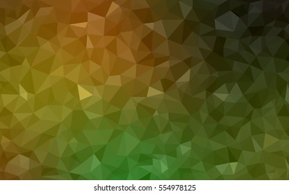 Dark Green Yellow Pattern. Seamless triangular template. Geometric sample. Repeating routine with triangle shapes. Seamless texture for your design. Pattern can be used for background.