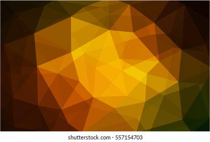 Dark Green Yellow Pattern. Seamless triangular template. Geometric sample. Repeating routine with triangle shapes. Seamless texture for your design. Pattern can be used for background.
