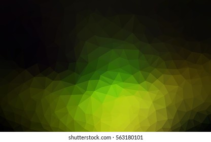 Dark Green Yellow Pattern. Seamless triangular template. Geometric sample. Repeating routine with triangle shapes. Seamless texture for your design. Pattern can be used for background.