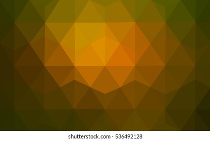Dark Green Yellow polygonal illustration, which consist of triangles. Triangular design for your business. Creative geometric background in Origami style with gradient