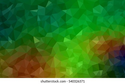 Dark Green Yellow polygonal illustration, which consist of triangles. Triangular design for your business. Creative geometric background in Origami style with gradient