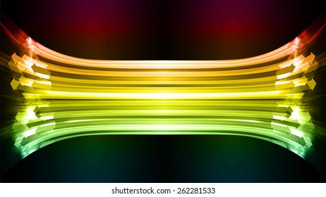 Dark green yellow red arrow Light Abstract Technology background for computer graphic website internet. circuit