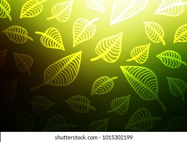 Dark Green, Yellow vector abstract doodle background. Blurred decorative design in Indian style with Zen tangles. The template can be used as a background for cell phones.