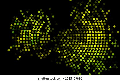 Dark Green, Yellow vector abstract pattern with circles. Geometry template for your business design. Background with colored spheres.