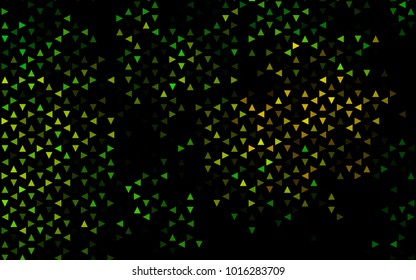 Dark Green, Yellow vector abstract colorful background, which consist of triangles. Pattern with colored triangles on white background.