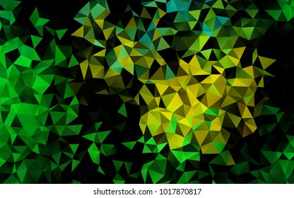 Dark Green, Yellow vector abstract polygonal background. Creative illustration in halftone style with gradient. A new texture for your design.
