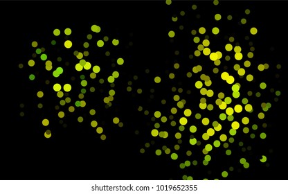 Dark Green, Yellow vector abstract pattern with circles. Geometry template for your business design. Background with colored spheres.