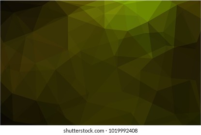 Dark Green, Yellow vector abstract textured polygonal background. Blurry triangle design. Pattern can be used for background.