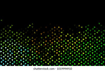 Dark Green, Yellow vector abstract colorful background, which consist of triangles. Pattern with colored triangles on white background.
